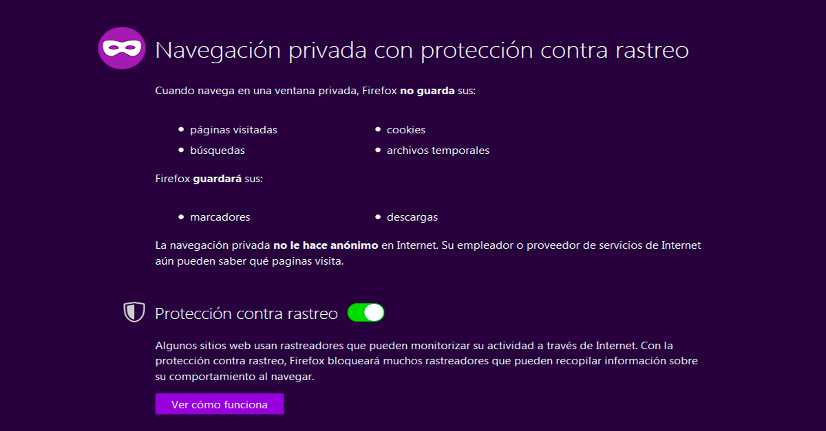 Navegación privada por Internet. ¿Cómo hacer para que mi navegador no almacene todos los pasos que hago en Internet?